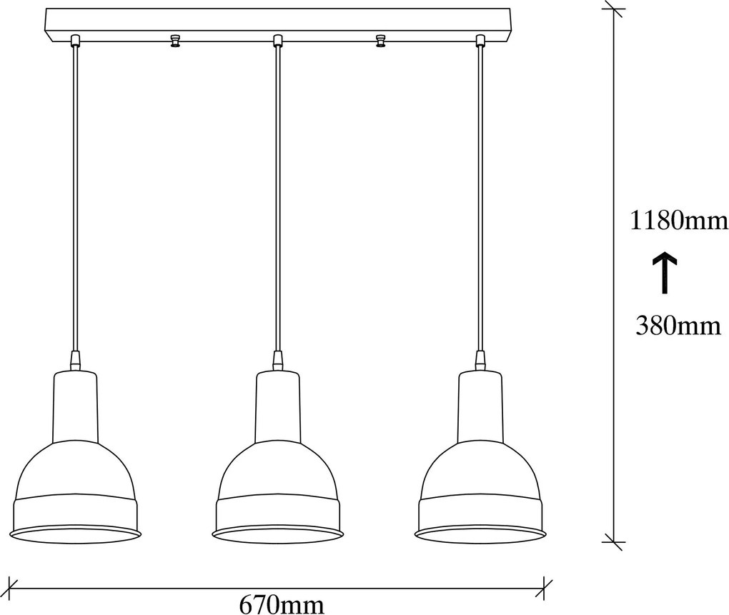 Chandelier Berceste – Preto – 67 x 17 cm