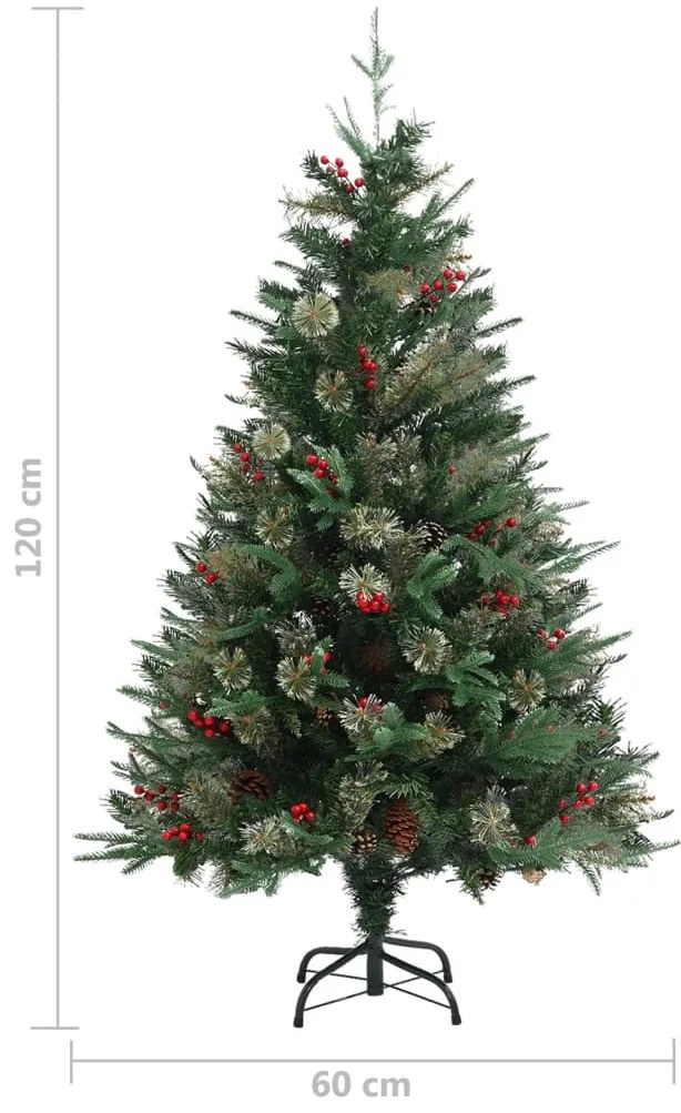Árvore de Natal com pinhas 120 cm PVC e PE verde
