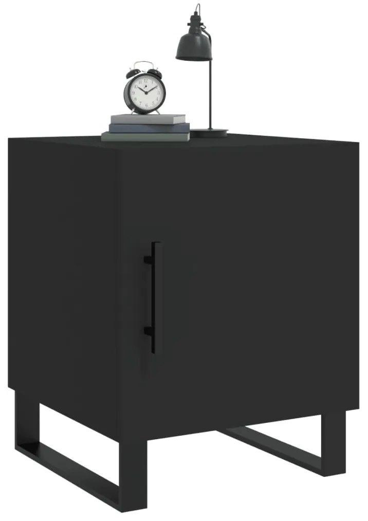 Mesa de cabeceira 2 pcs 40x40x50 cm derivados de madeira preto