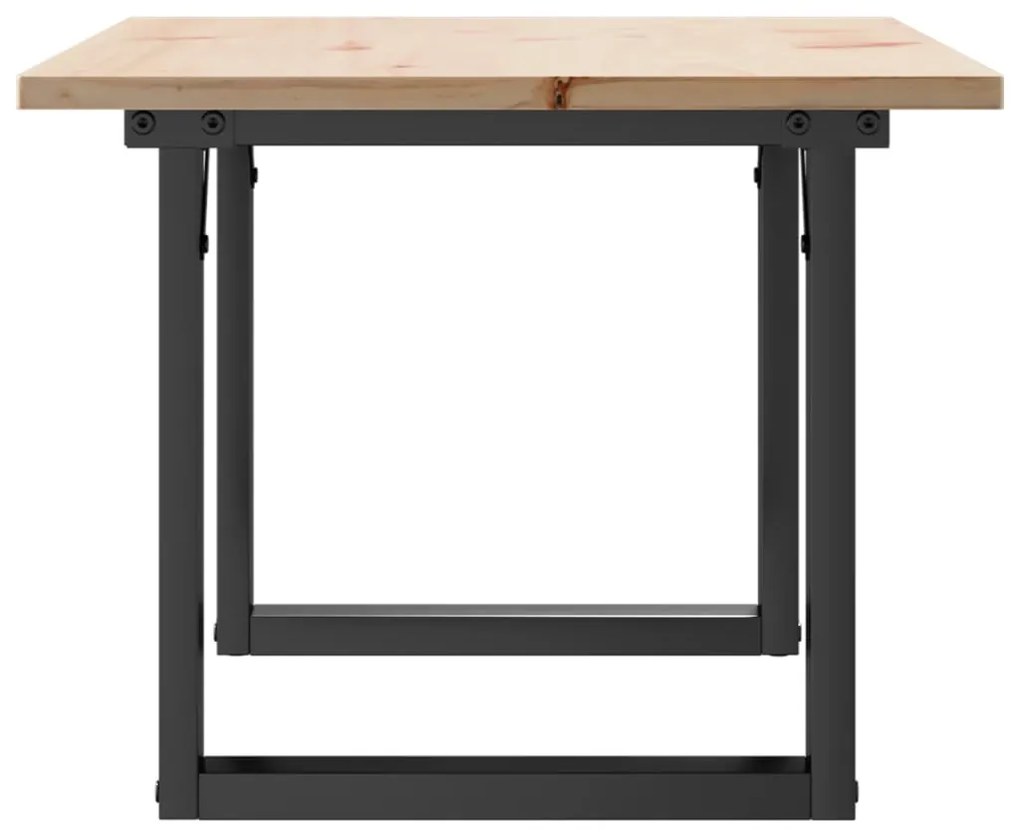 Mesa de centro estrutura em O 80x50x40 cm pinho e aço