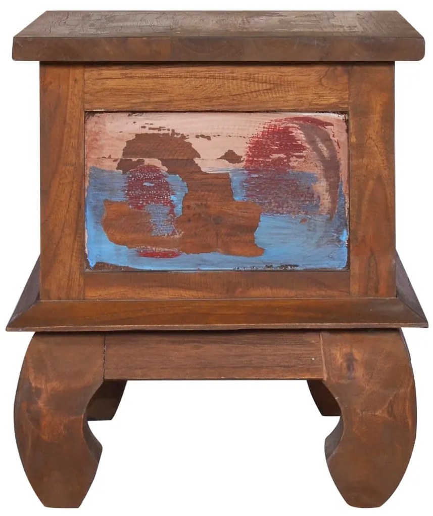 Mesa de cabeceira 45x35x40 cm madeira de teca recuperada