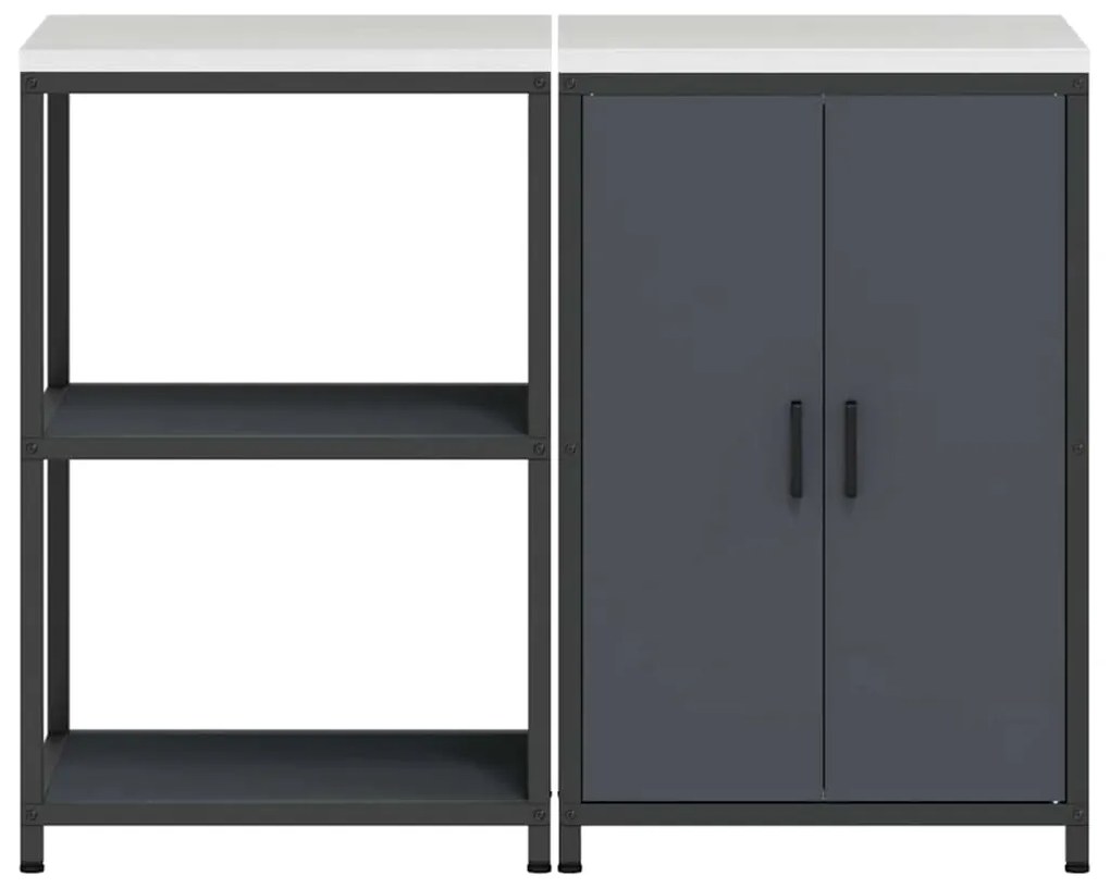 Conjunto de Armazenamento de Cozinha 2 pcs Cinzento-escuro