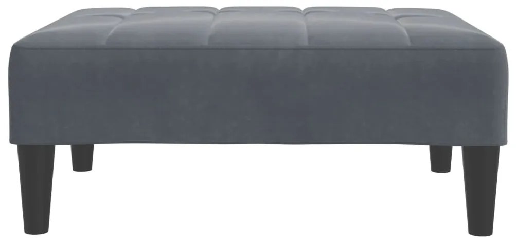 Sofá-cama 2 lugares c/ apoio de pés veludo cinzento-escuro