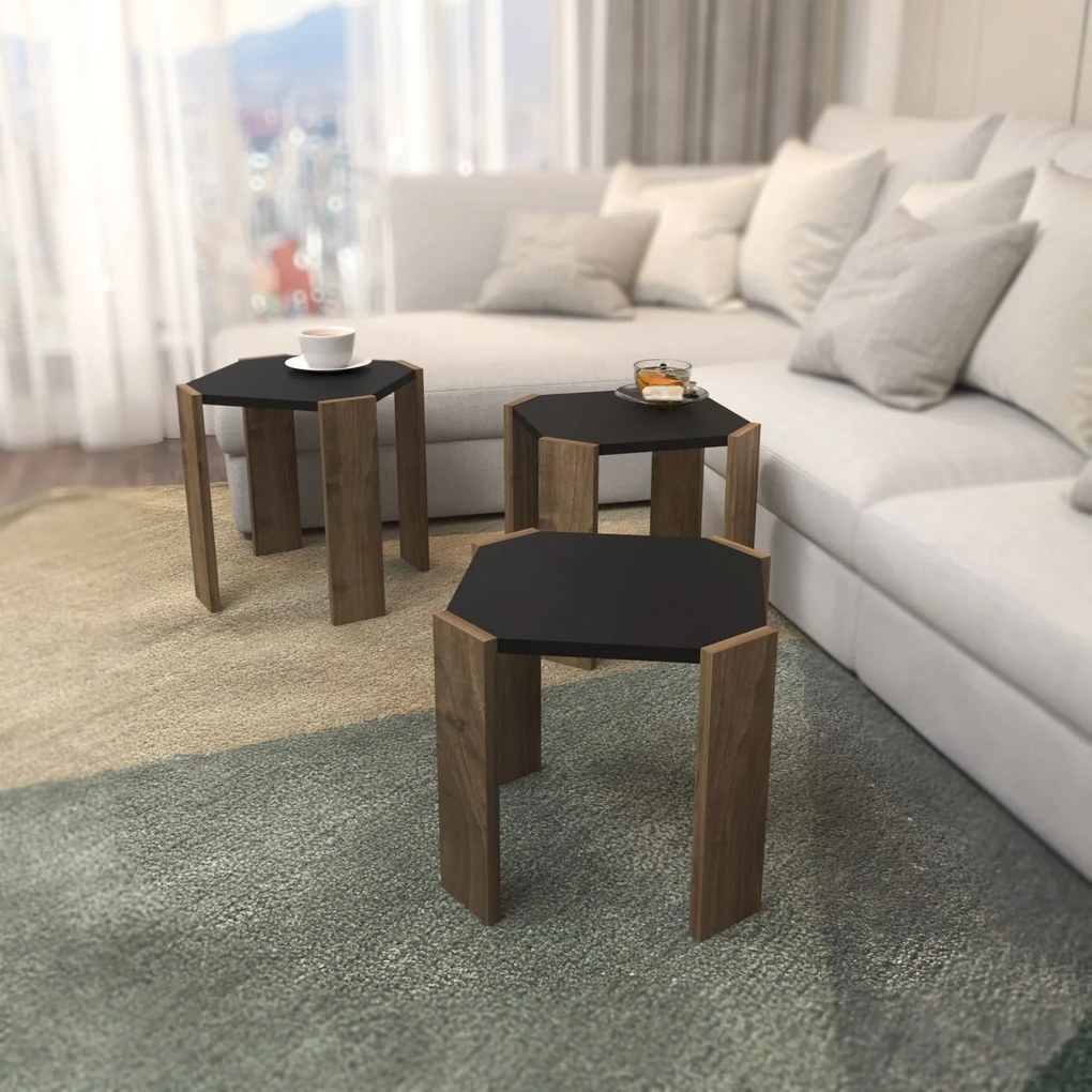 Mesa de Centro Lori – Antracite Nogueira – 44,5 x 41 x 44,5 cm