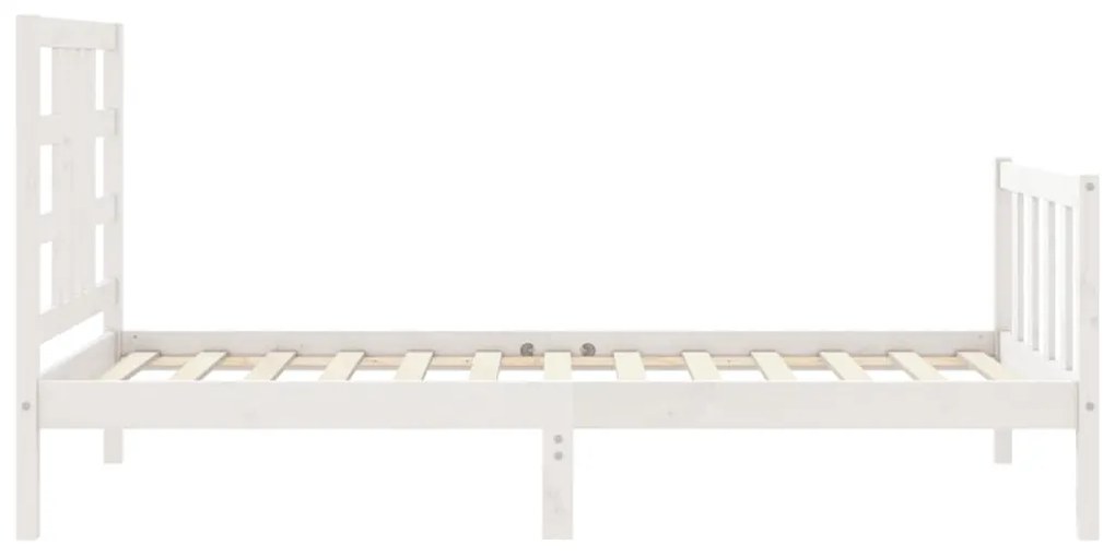 Cama sem colchão 100x200 cm madeira de pinho maciça branco