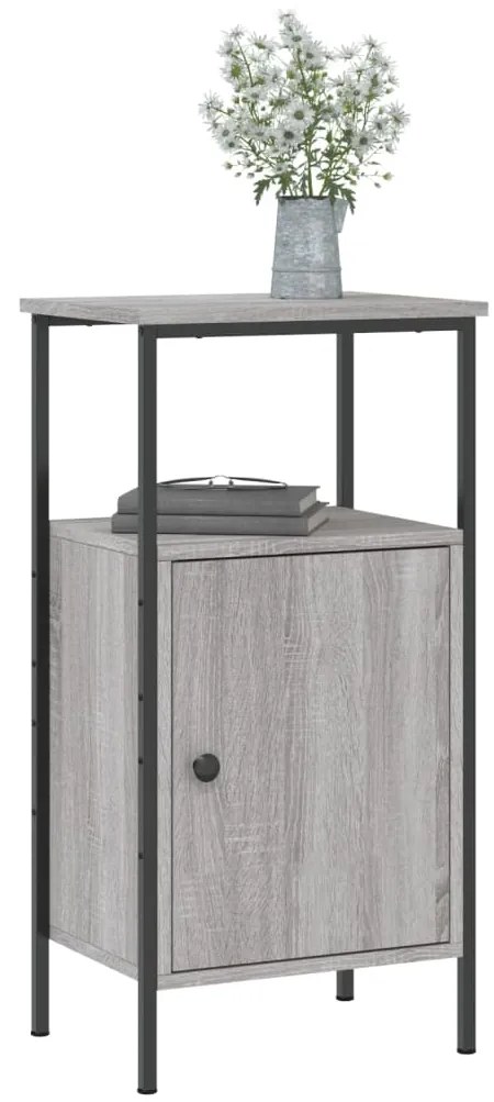 Mesa cabeceira 41x31x80 cm derivados de madeira cinzento sonoma