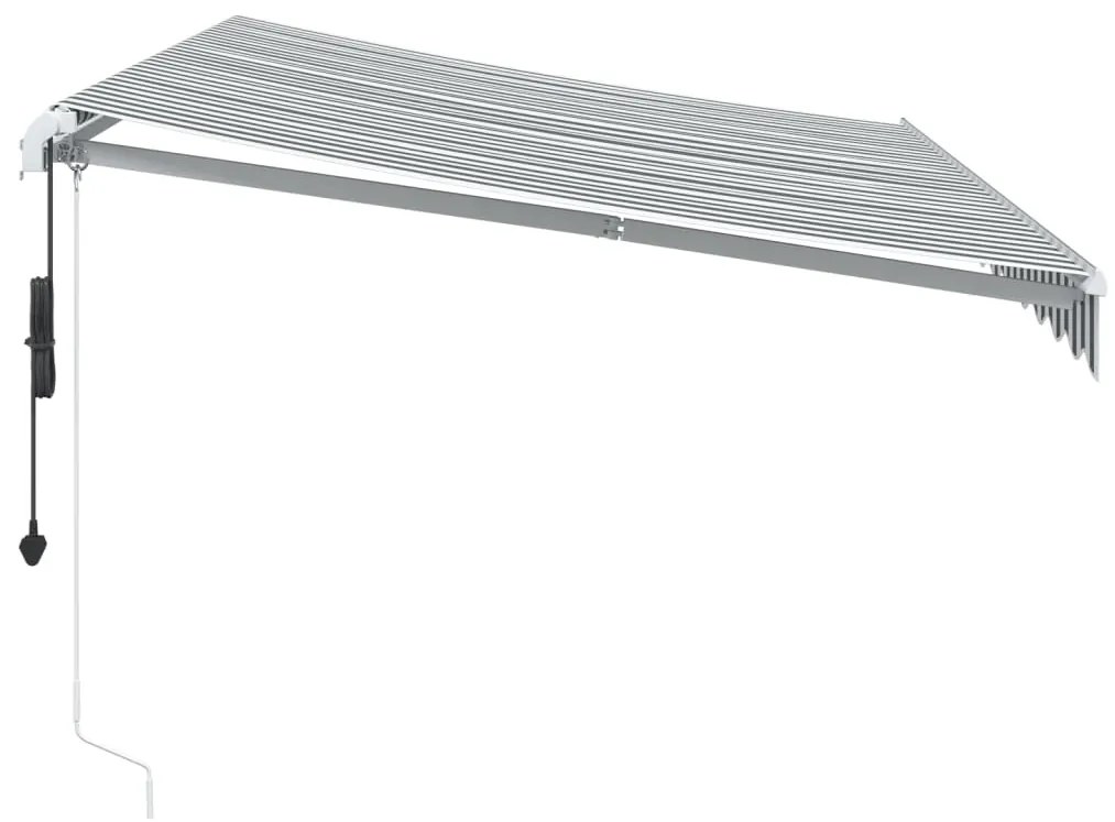 Toldo retrátil automático com LED 350x250 cm antracite/branco