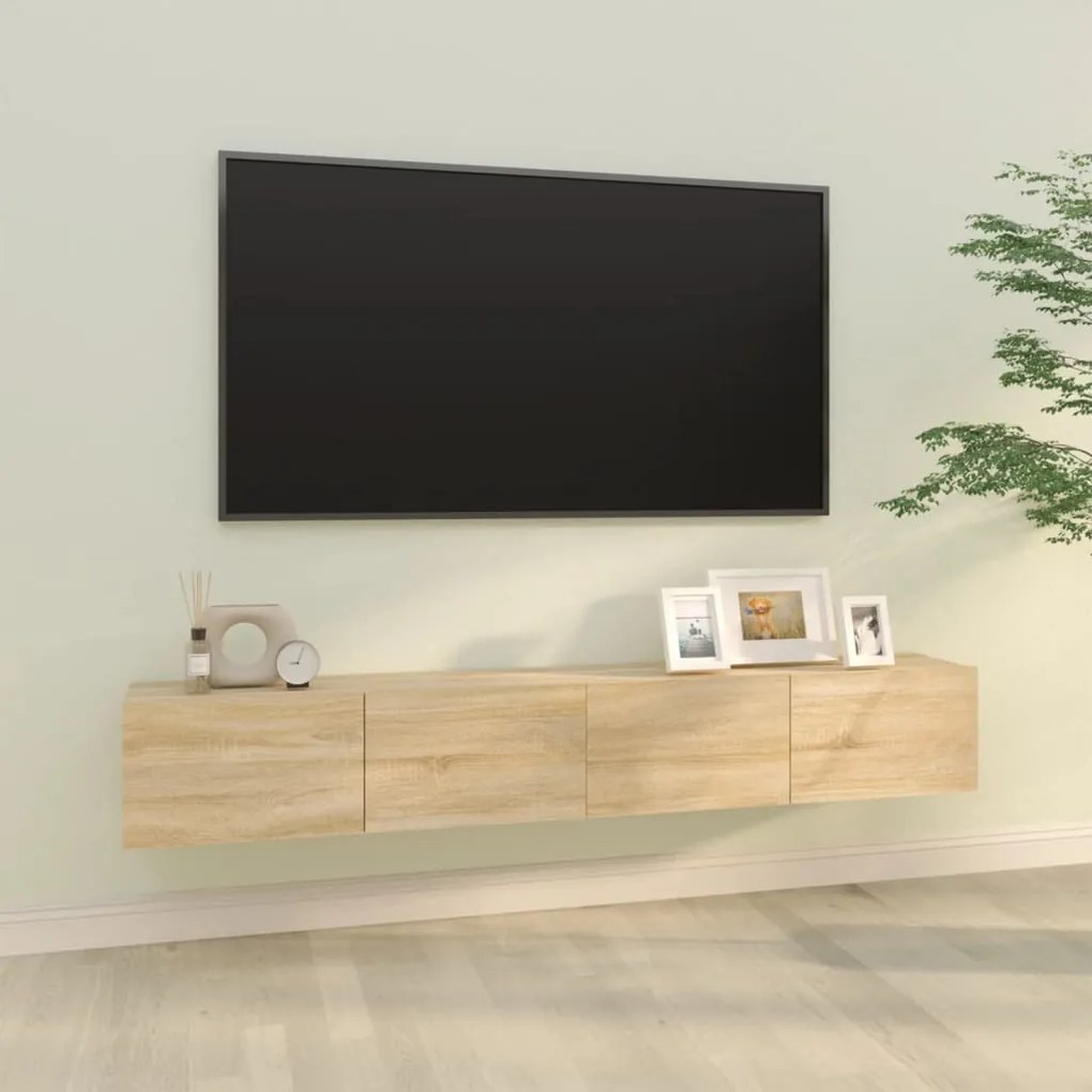 vidaXL Armários parede 2pcs 100x30x30 cm derivados madeira sonoma