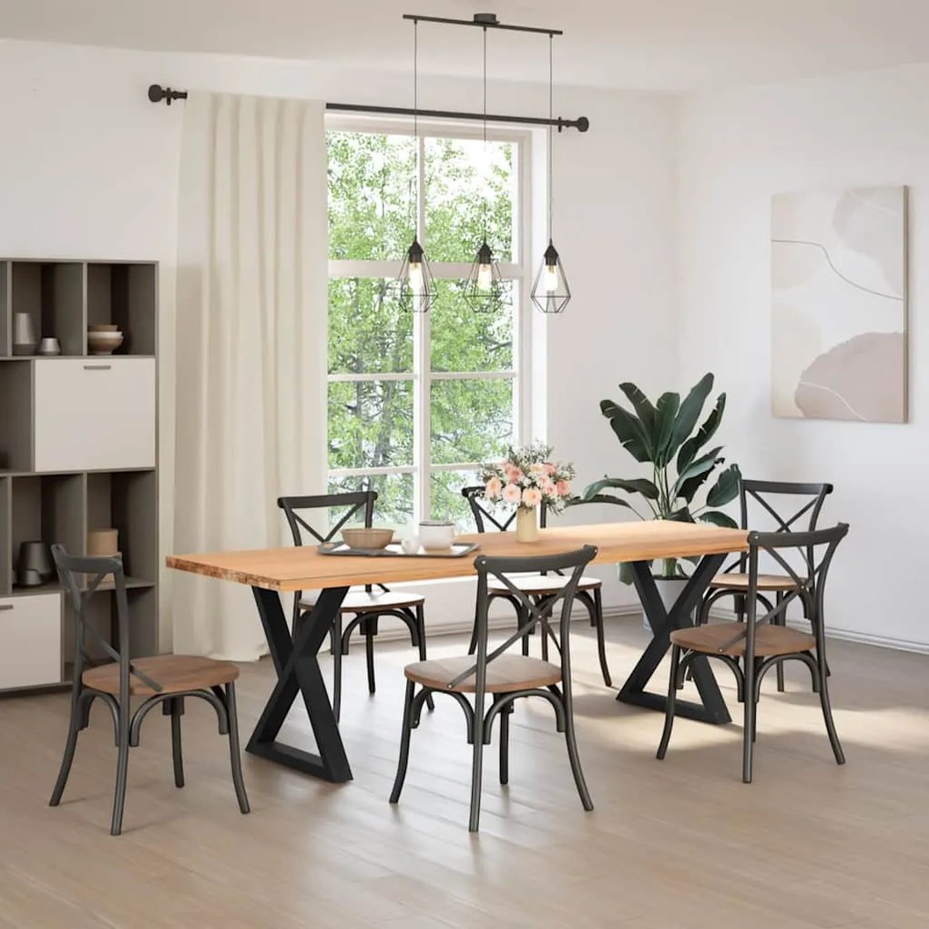 Pés para mesa de jantar 2 peças preto 80x(72-73,3) cm aço