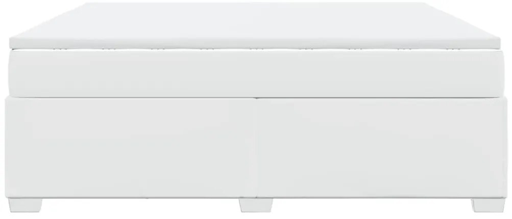 Cama com molas/colchão 180x200 cm couro artificial branco