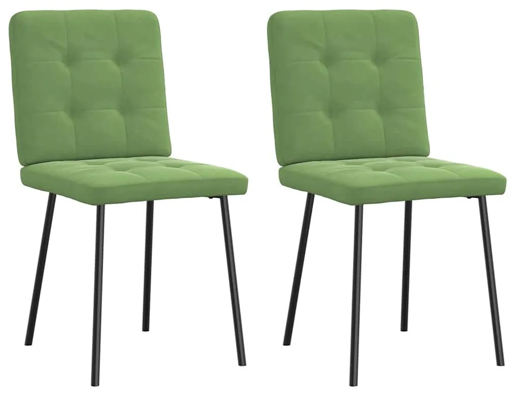 Cadeiras de jantar 2 pcs veludo verde-claro