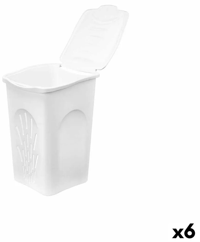 Cesto de Roupa Suja Stefanplast Branco Plástico 50 L 37 x 56 x 39 cm (6 Unidades)