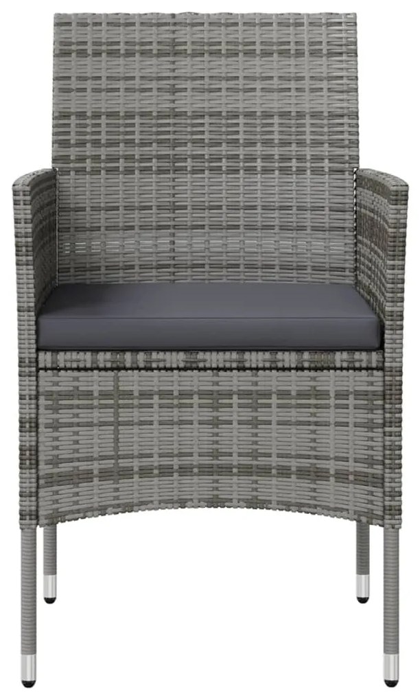 8 pcs conjunto lounge de jardim c/ almofadões vime PE cinzento