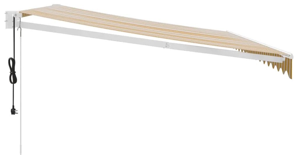 Toldo retrátil automático 4x3 m amarelo e branco