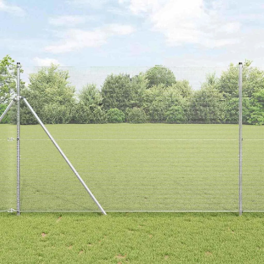 Cerca de Arame Soldado com 13 Postes 1.6x25 m Aço Galvanizado