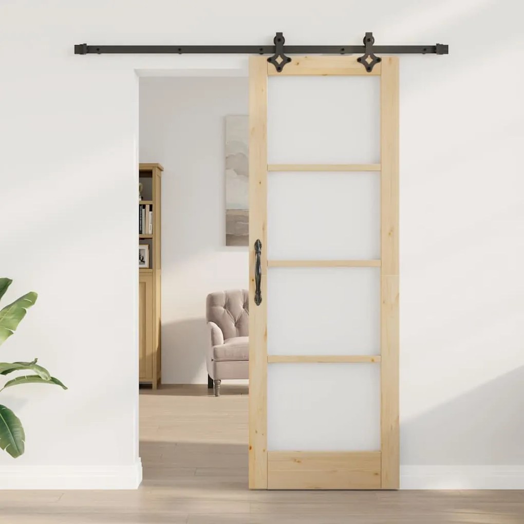 Conjunto de Porta Deslizante com Hardware vidaXL 'ORKDAL'Madeira Sólid
