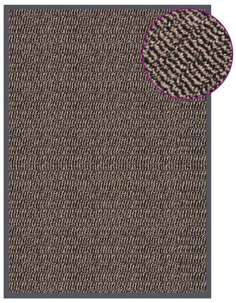 Tapete de entrada tufado 60x90 cm castanho-escuro