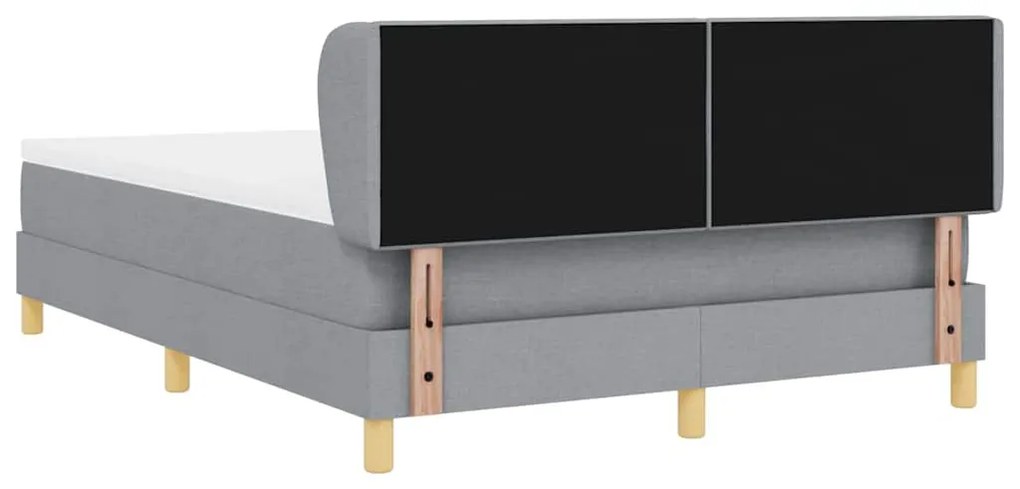 Cama Box Spring vidaXL com Colchão - Cinza Claro, 160x200 cm, Tecido