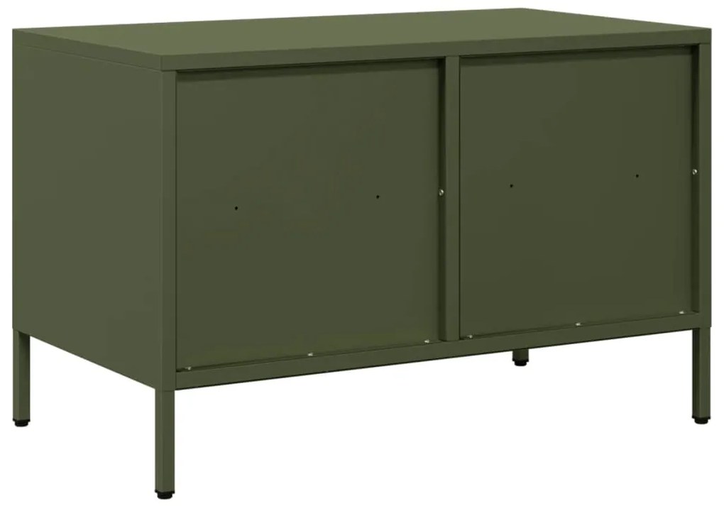 Móvel de TV 68x39x43,5 cm aço laminado a frio verde-azeitona