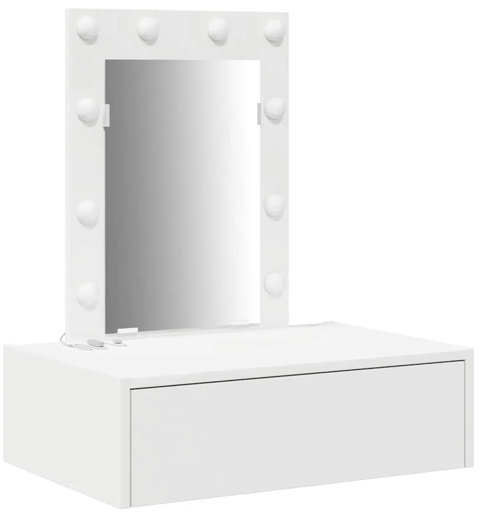 Mesa de Toucador Suspensa com Luzes LED - Branca
