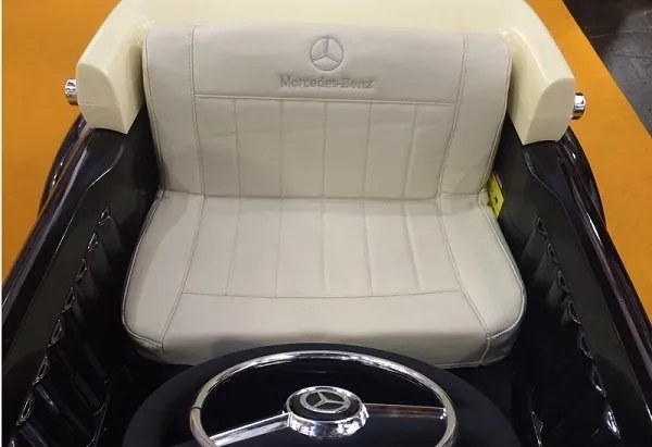 Carro elétrico para crianças 12V Mercedes-Benz 300S Classic com pneus em EVA e assento em pele artificial Preto