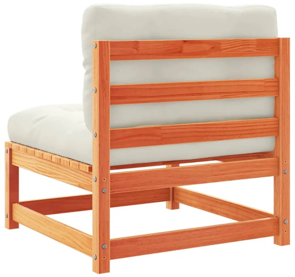 5pcs conj. sofás jardim + almofadões pinho maciço castanho-mel