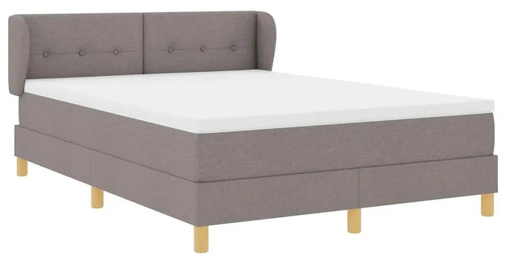 Camas Box com Colchão vidaXL - Taupe, 140x190 cm, Tecido