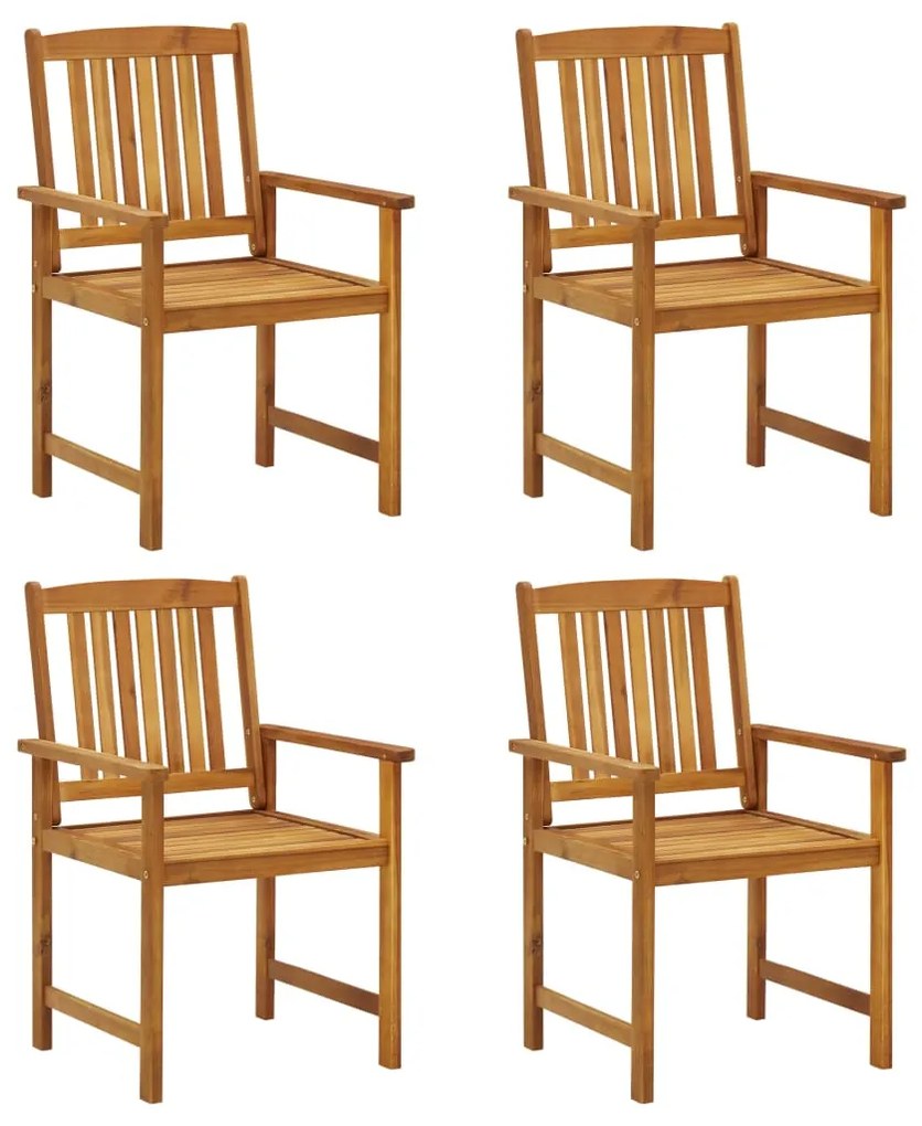 vidaXL Cadeiras de jardim 4 pcs madeira de acácia maciça