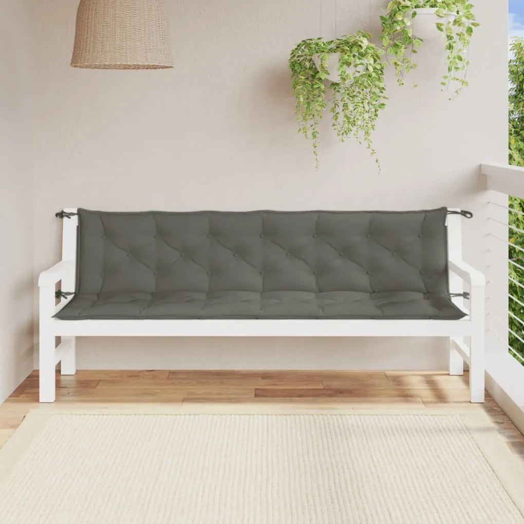 Almofadões banco jardim 2pcs 200x50x7cm mesclado tecido