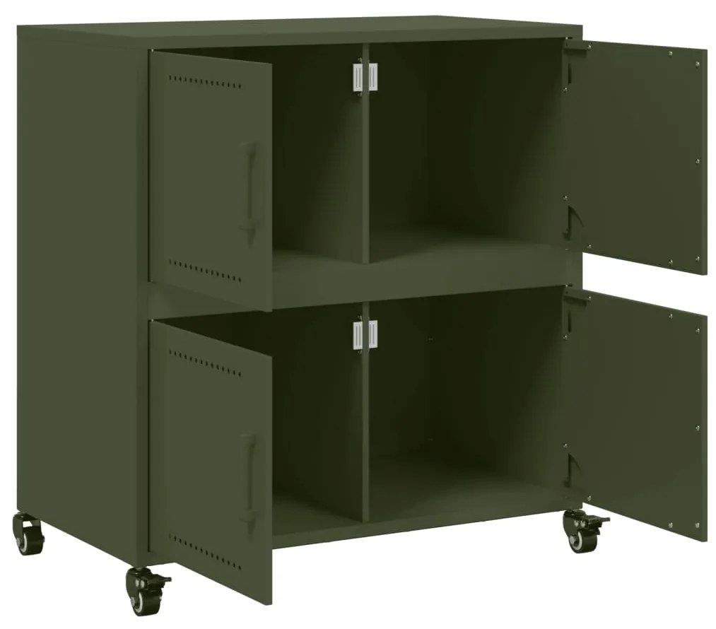 Aparador 68x39x72 cm aço verde-azeitona