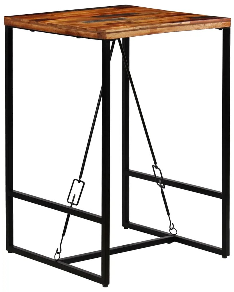 Conjunto de bar 3 pcs madeira recuperada + couro cabra genuíno