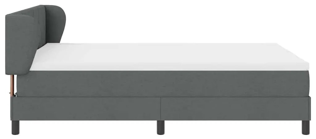 Cama Box Spring vidaXL com Colchão - Cinza Escuro, 140x190 cm, Tecido