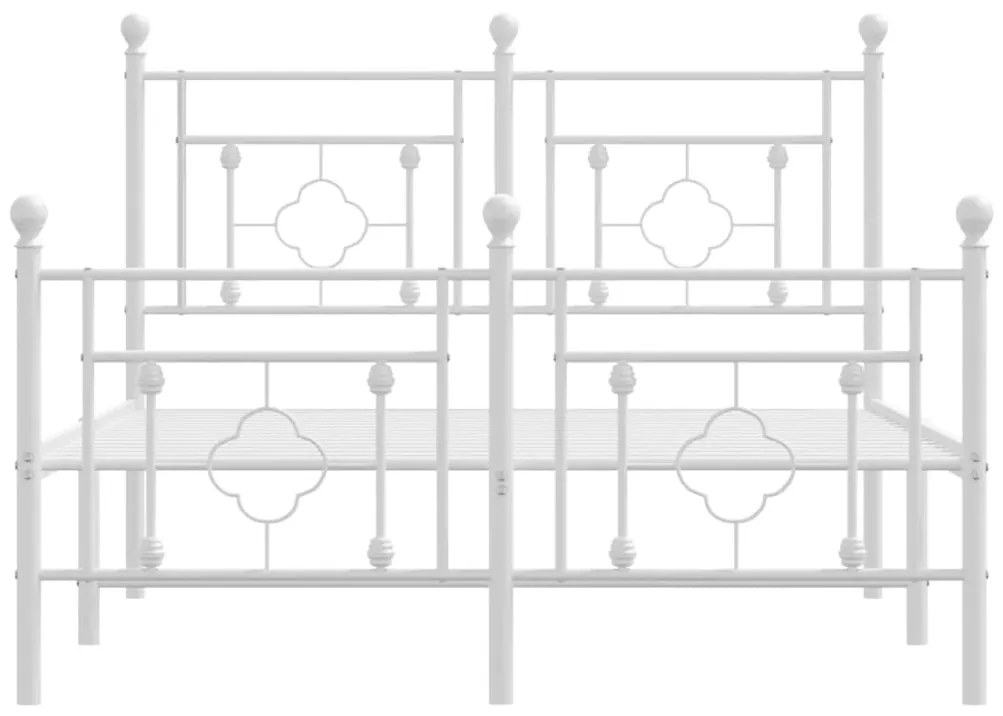 Estrutura de cama com cabeceira e pés 120x200 cm metal branco