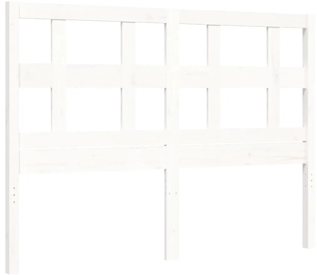 Cama sem colchão 120x200 cm madeira de pinho maciça branco