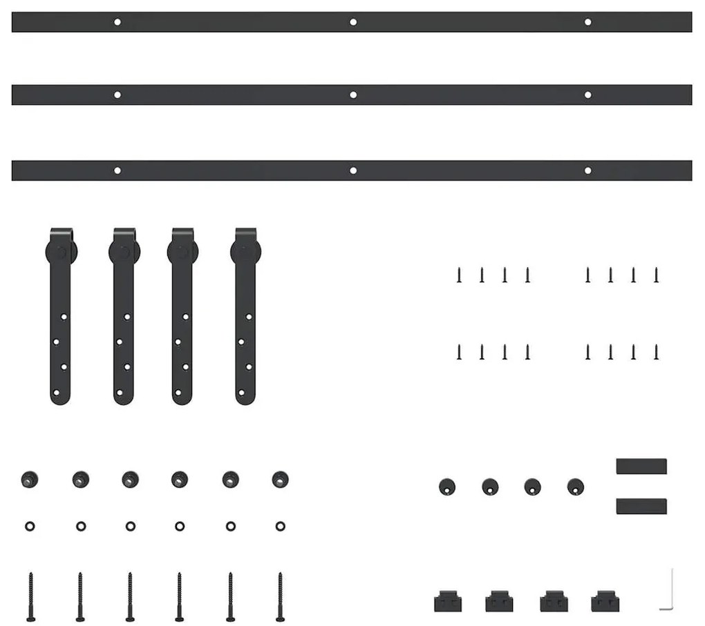 Kit para armário deslizante aço carbono 244 cm