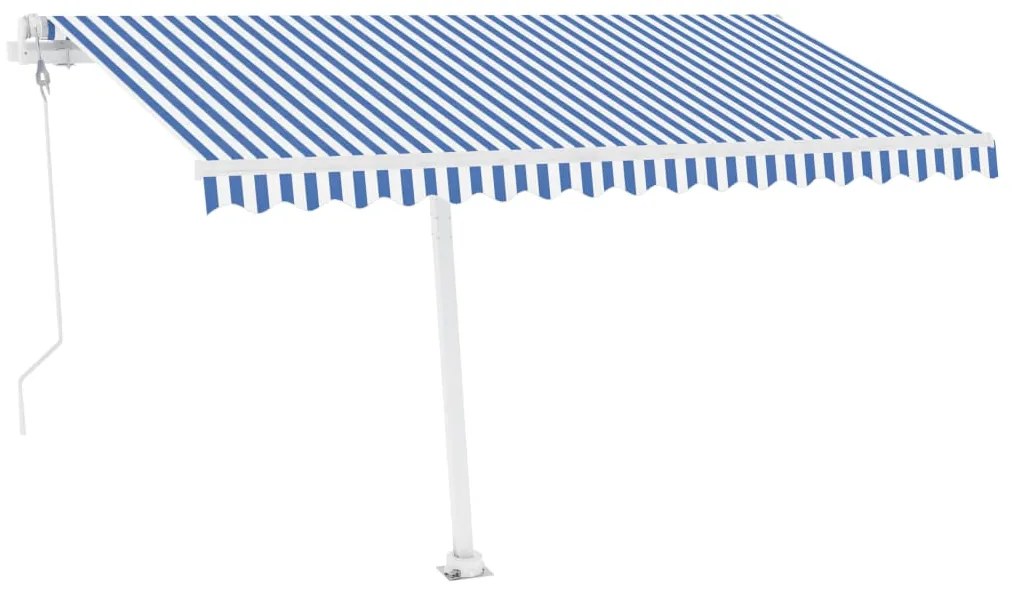 Toldo automático independente 450x300 cm azul e branco