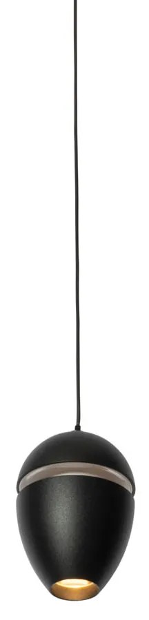 Candeeiro suspenso preto moderno para sistema de calha monofásico incluindo LED - Magnetic Eggy Moderno