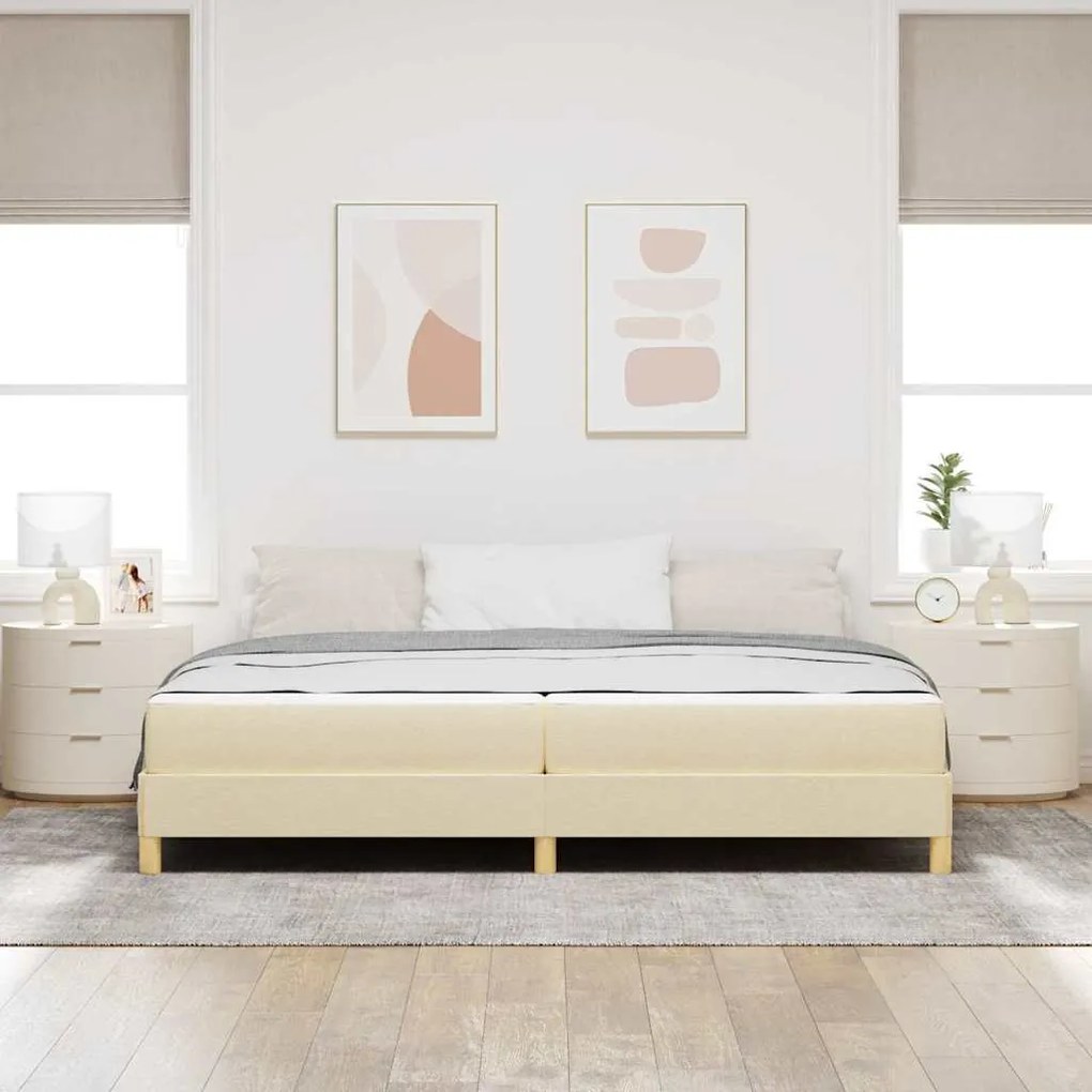 Cama Box Creme, Marrom 200 x 200 cm