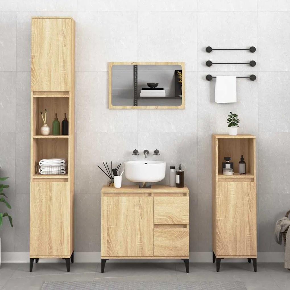 vidaXL Armário WC 65x33x60 cm derivados de madeira carvalho sonoma