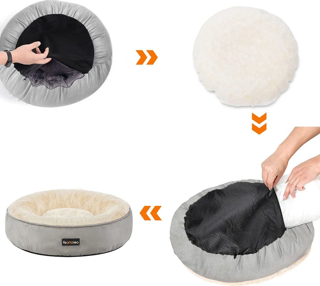 Cama para cães 50 x 18 cm (Ø x A) cinzenta