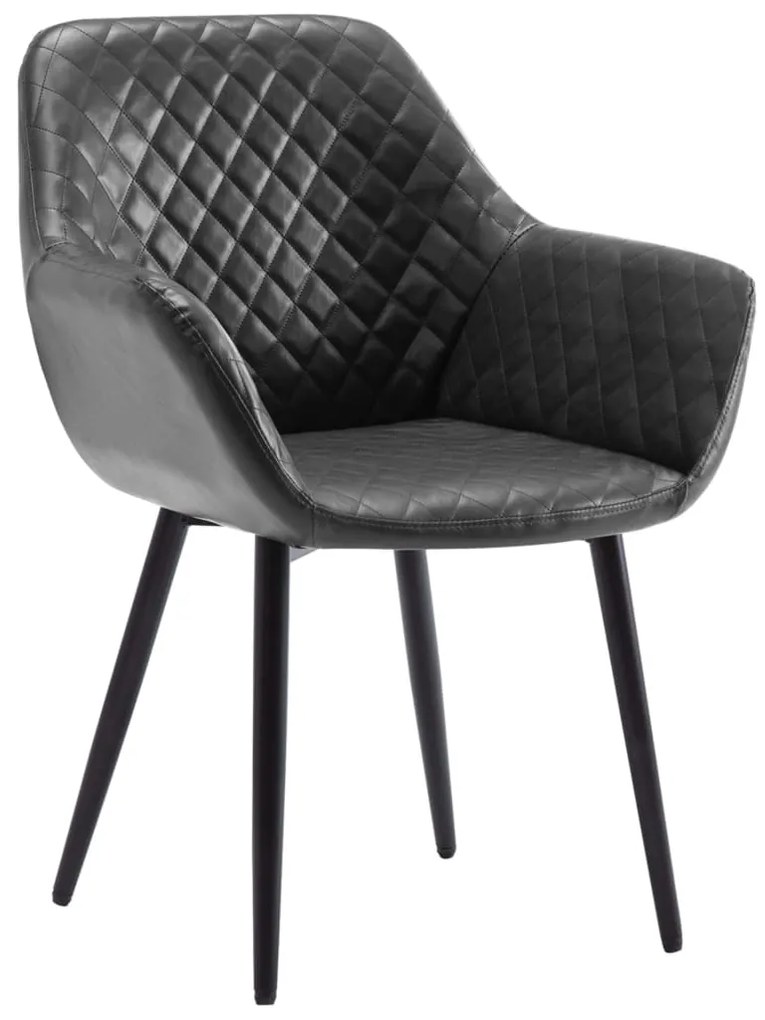 vidaXL Cadeira de jantar couro artificial cinzento