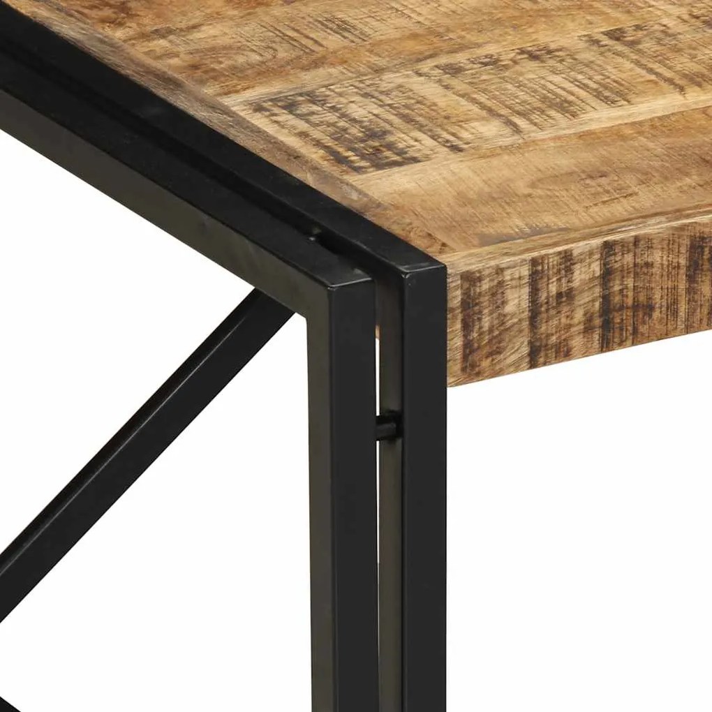 Mesa de centro 80x80x35 cm madeira de mangueira áspera maciça