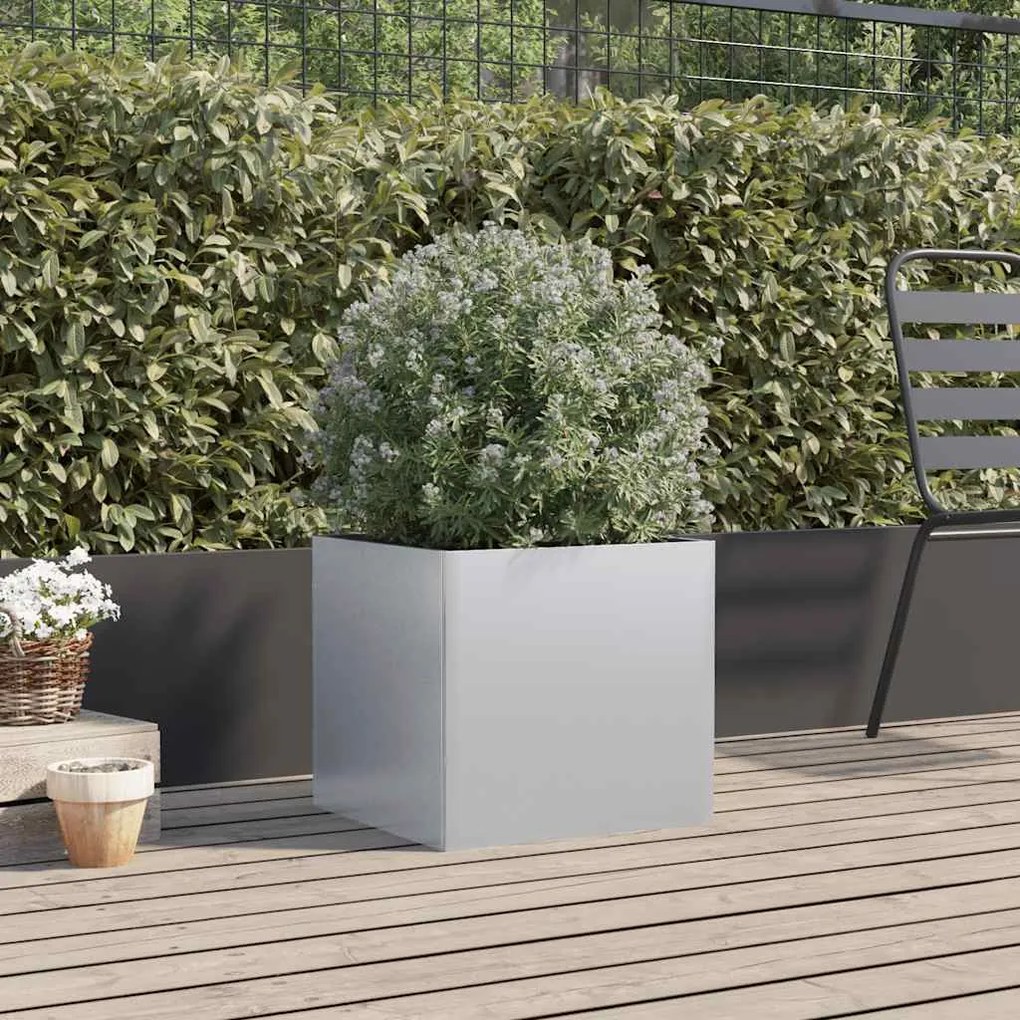 Vaso/floreira 49x47x46 cm aço galvanizado prateado