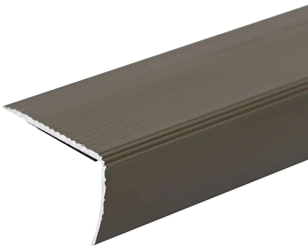 Perfis para degraus 10 pcs Castanho 67 cm Alumínio