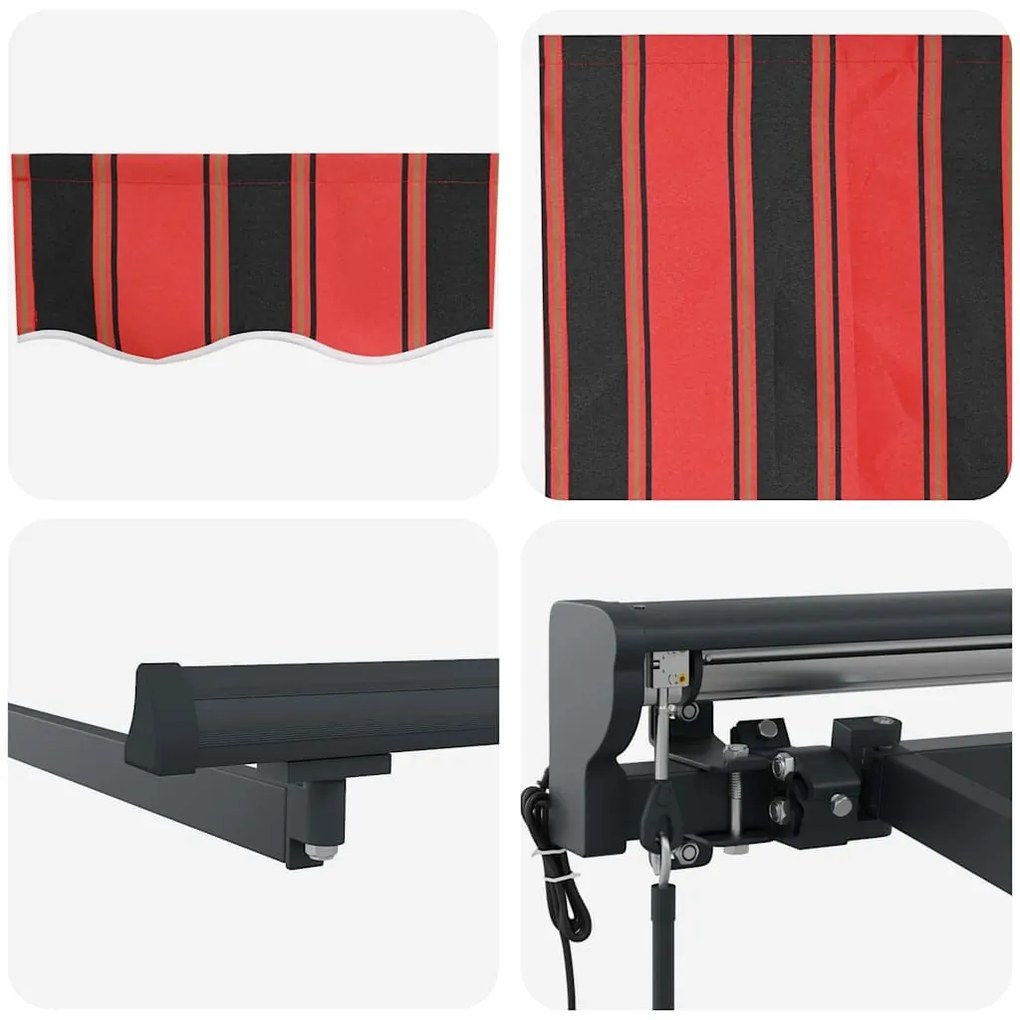 Toldo Retrátil Manual Laranja e Marrom 350x250 cm