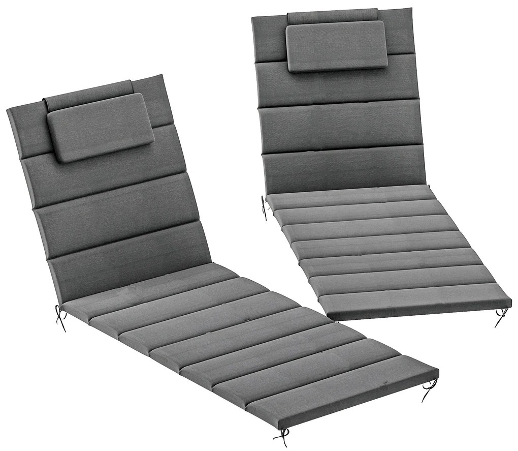 Conjunto de 2 Almofadas para Espreguiçadeira Dobráveis Almofadas para