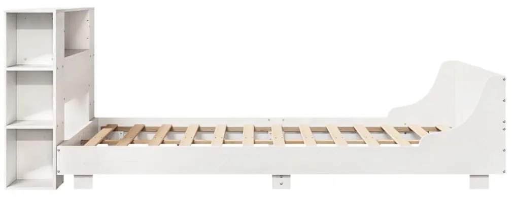 Cama sem colchão 150x200 cm madeira de pinho maciça branco