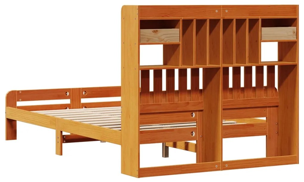 Cama com estante sem colchão 135x190 cm pinho maciço
