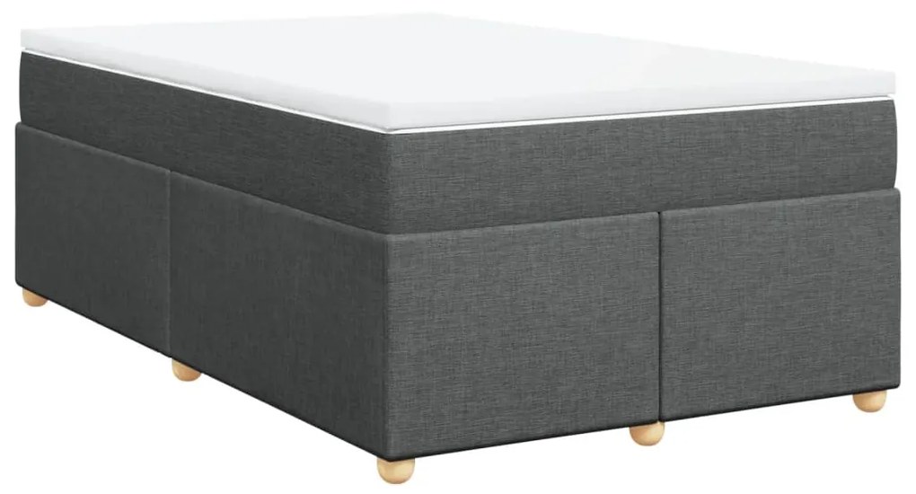 Cama boxspring com colchão 120x190 cm tecido cinzento-escuro