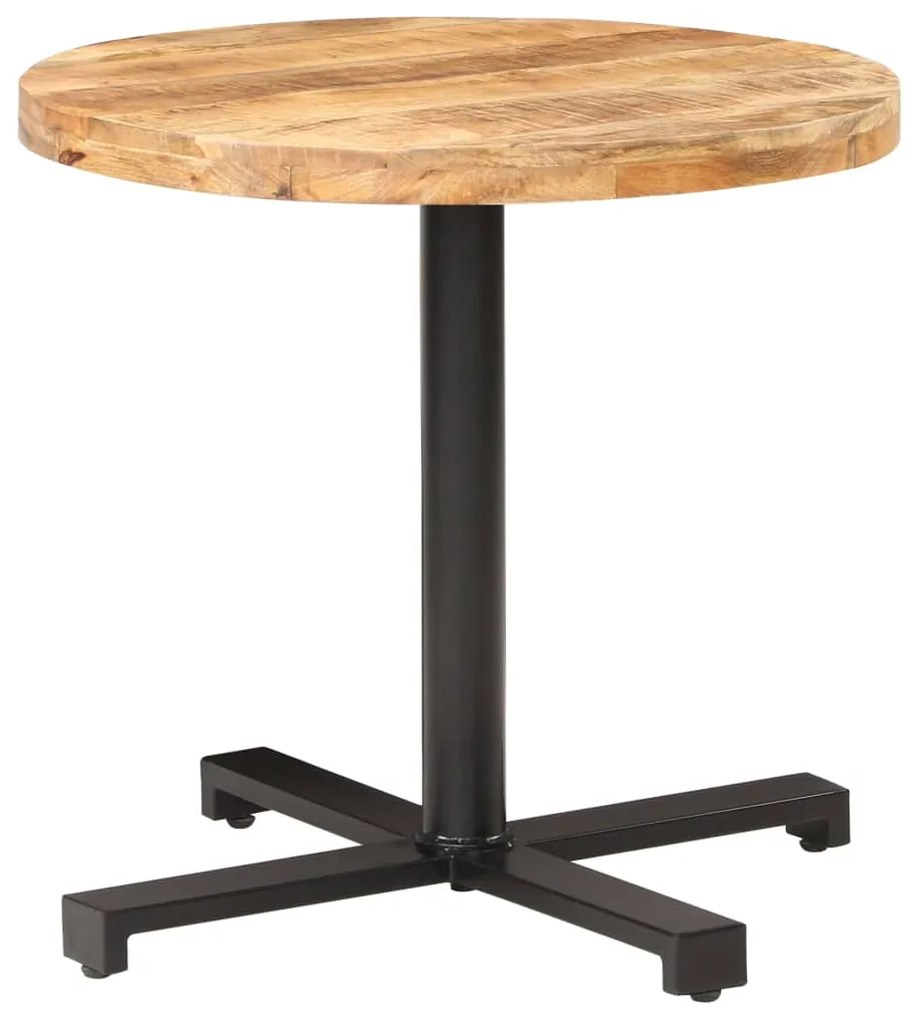 Mesa bistrô redonda Ø80x75 cm madeira de mangueira áspera